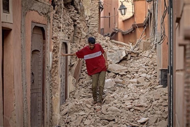 Le séisme de magnitude 6,8 au Maroc. Photo : AFP/VNA