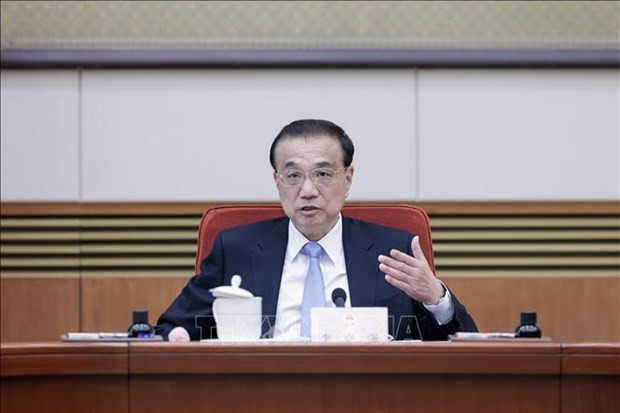 L'ancien Premier ministre chinois Li Keqiang préside une réunion du gouvernement le 3 février 2023, à Pékin. Photo : Xinhua/VNA