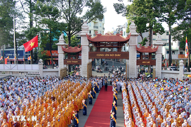 L’Église bouddhique du Vietnam célèbre le 2567e anniversaire de la naissance du Bouddha, à Hô Chi Minh-Ville, le premier juin 2023. Photo : VNA.