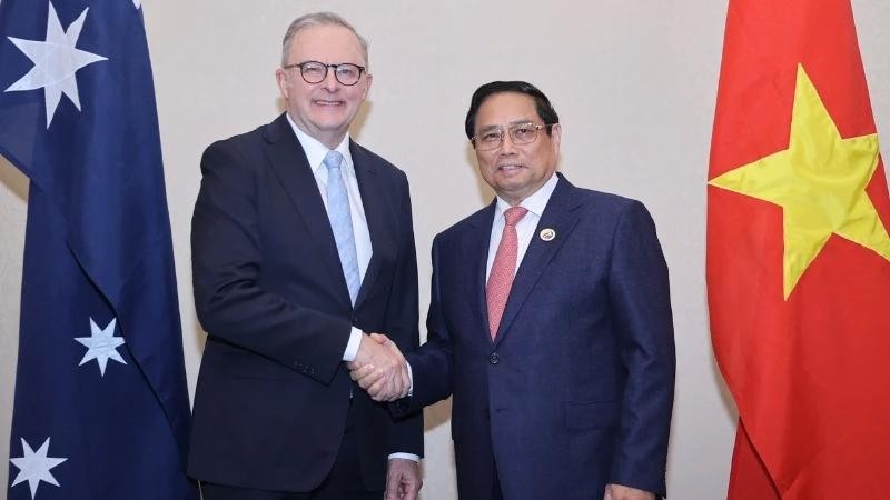 Le Premier ministre vietnamien Pham Minh Chinh (à droite) et son homologue australien Anthony Albanese. Photo : VNA.