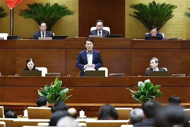 Luong Tam Quang, ministre de la Sécurité publique, répond aux recommandations de députés. Photo : VNA.