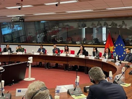 Panorama de la réunion du Comité mixte Vietnam - UE, le 27 octobre à Bruxelles, en Belgique. Photo : VNA.