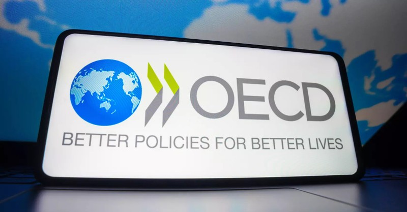 Le logo de l’OCDE. Photo d’illustration : SOPA Images/SIPA.