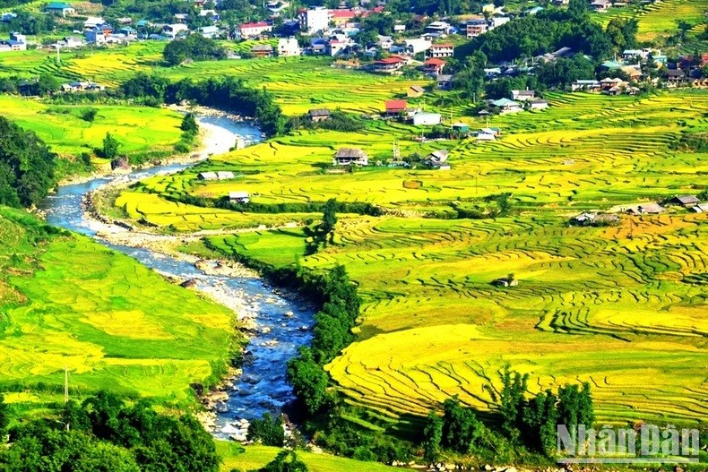 La beauté des champs en terrasses à Sapa, une destination touristique préférée au Vietnam. Photo : NDEL.