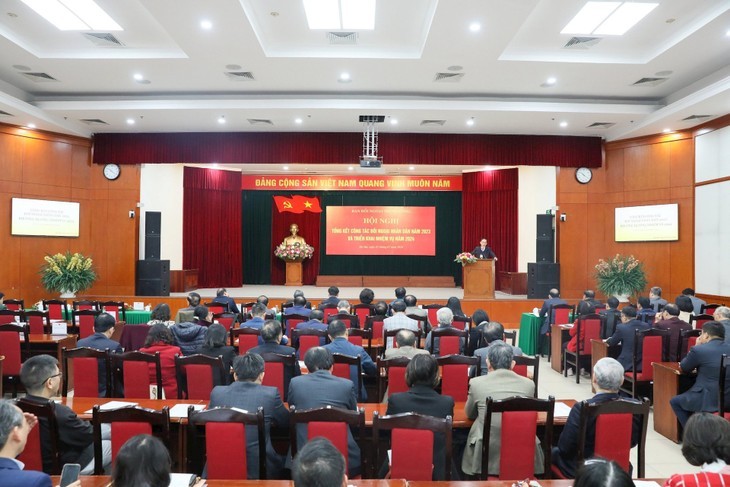 Lors de la conférence-bilan de la Commission centrale des Affaires extérieures du Parti, le 3 janvier à Hanoi. Photo : daidoanket.vn.