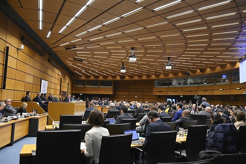Lors d'une réunion ordinaire du Conseil des gouverneurs de l'AIEA. Photo : VNA.