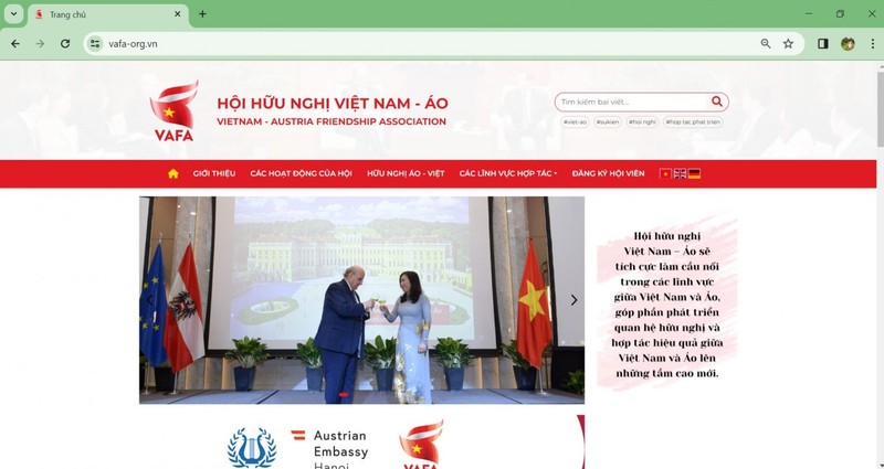 Le nouveau site web de l'Association d'amitié Vietnam – Autriche. Photo: thoidai.