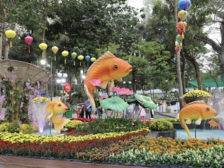 La Fête des fleurs du printemps 2024 à Hô Chi Minh-Ville se déroule pendant 10 jours, du 6 au 15 février. Photo : VNA.