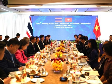 La 5e réunion du Comité mixte sur la coopération bilatérale entre le Vietnam et la Thaïlande (JCBC-5). Photo : VNA.