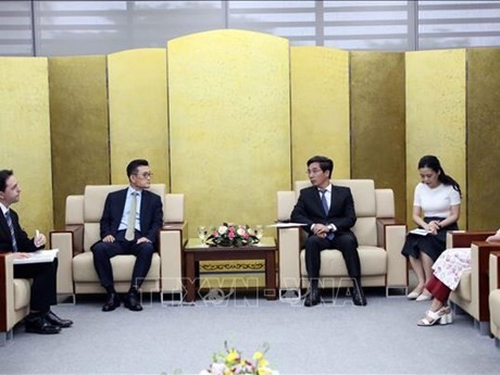 La séance de travail entre le dirigeant de Da Nang et CityNet. Photo : VNA
