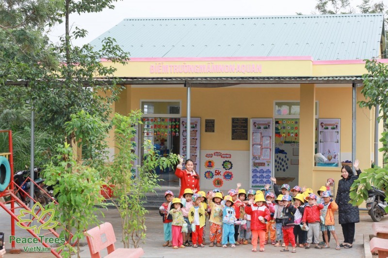 Une école maternelle dans le hameau d'A Quan, commune de Lia, district de Huong Hoa, province de Quang Tri (au Centre), financée par l'ONG Peace Trees Vietnam. Photo: thoidai.