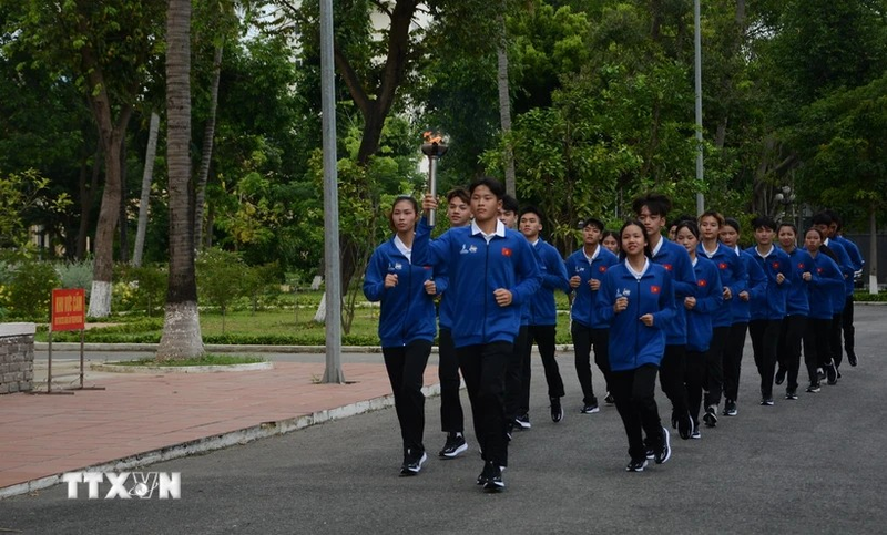 Les sportifs de la délégation vietnamienne. Photo : VNA.