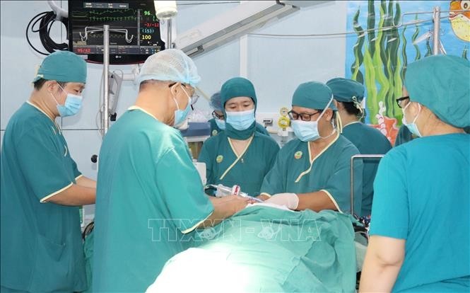 L'hôpital pédiatrique n°2 de Hô Chi Minh-Ville a récemment réalisé une greffe du foie à un enfant de trois ans atteint du syndrome de Budd-Chiari, une maladie vasculaire rare qui touche seulement 1 personne sur 1.000.000. Photo : VNA