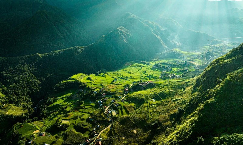 Chaque instant de riz sur ces pentes de haute montagne qui s'étendent jusqu'à l'horizon fascine les gens qui viennent dans les hauts plateaux du Nord-Ouest. Photo : TNO.