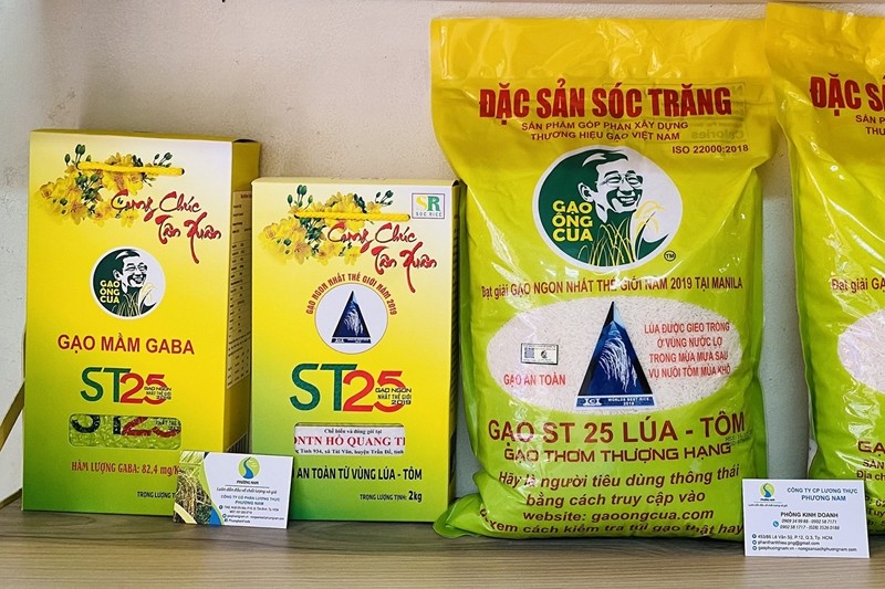 La marque "meilleur riz vietnamien au monde" (ST25, produit de M.Cua). Photo : Vietnamnet.