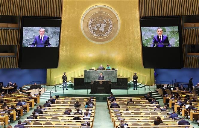 Le secrétaire général du Parti communiste du Vietnam (PCV) et président vietnamien, To Lam, prononce un discours lors du débat général de la 79e session de l’Assemblée générale de l’ONU. Photo : VNA.