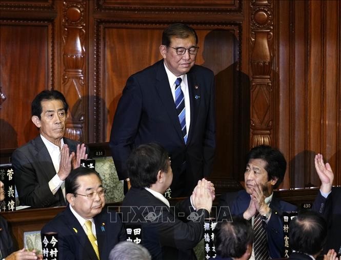 Le président du Parti libéral-démocrate (LDP) du Japon, Ishiba Shigeru, est élu au poste de Premier ministre. Photo: Kyodo