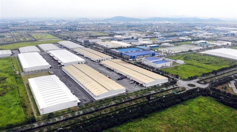 Le parc industriel Vietnam — Singapour (VSIP) dans la province de Bac Ninh (au Nord), vue d'en haut. Photo: VNA.