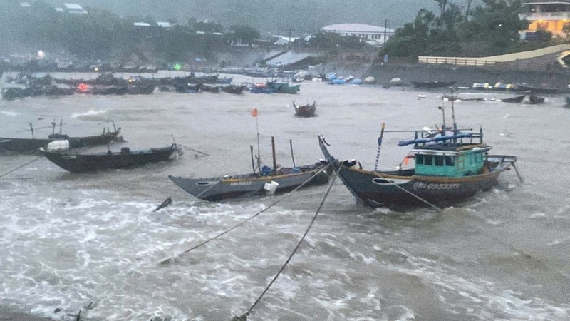 Bateaux se mettant à l’abri du typhon Trami sur les îles Cham, ville de Hôi An. Photo : VNA.