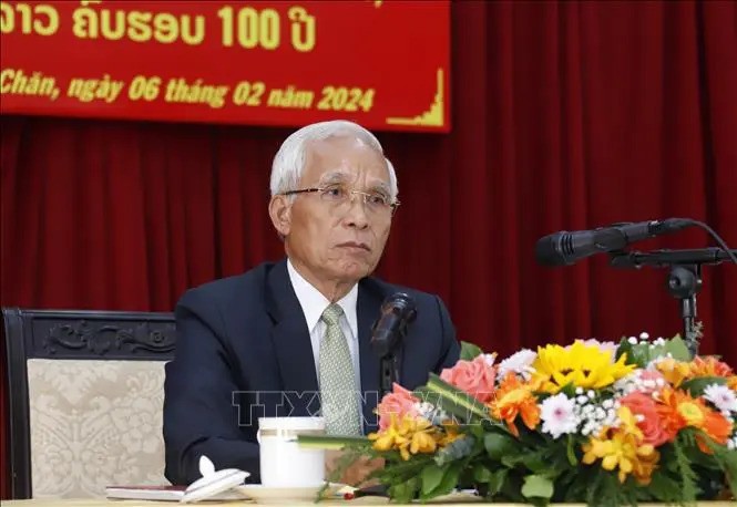 Khamphanh Pheuyavong, secrétaire du Comité central du Parti, président du Commission de propagande et de formation du PPRL et président du Conseil théorique central du PPRL. Photo : VNA.