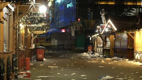 Vue du marché de Noël de Magdebourg, où l'attaque a eu lieu. Photo : BMFTV.