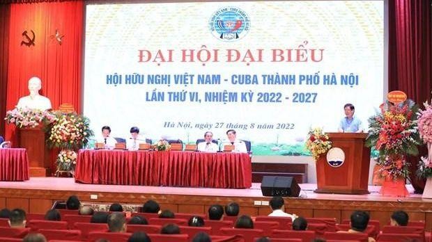 Panorama du 6e Congrès de l'Association d'amitié Vietnam-Cuba de Hanoï. Photo : VNA