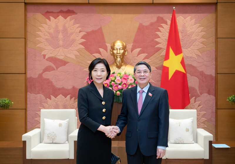 Le Vice-Président de l’Assemblée nationale du Vietnam, Nguyên Duc Hai, et l’ambassadrice de la République de Corée au Vietnam, Oh Young-ju. Photo : VNA.