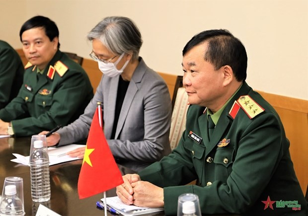 Le vice-ministre vietnamien de la Défense, le général de corps d’armée Hoàng Xuân Chiên, lors du 9e dialogue sur la politique de défense. Photo : VNA.