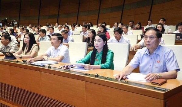 Des députés lors de la séance de travail du 19 juin. Photo : VNA.