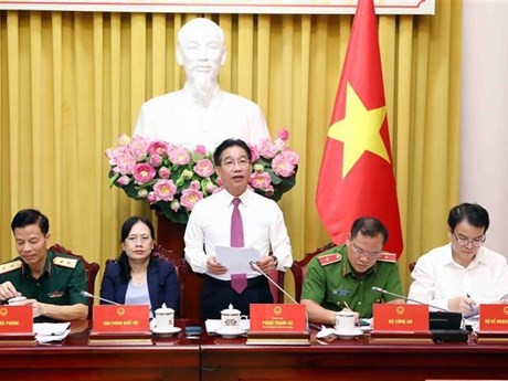 Le chef adjoint du Bureau présidentiel, Pham Thanh Hà prend la parole. Photo : VNA.