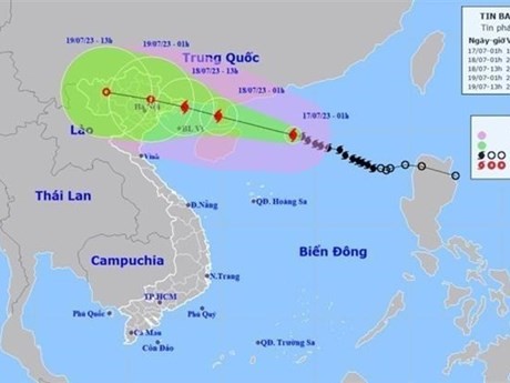 Carte de situation du typhon Talim. Photo : VNA.