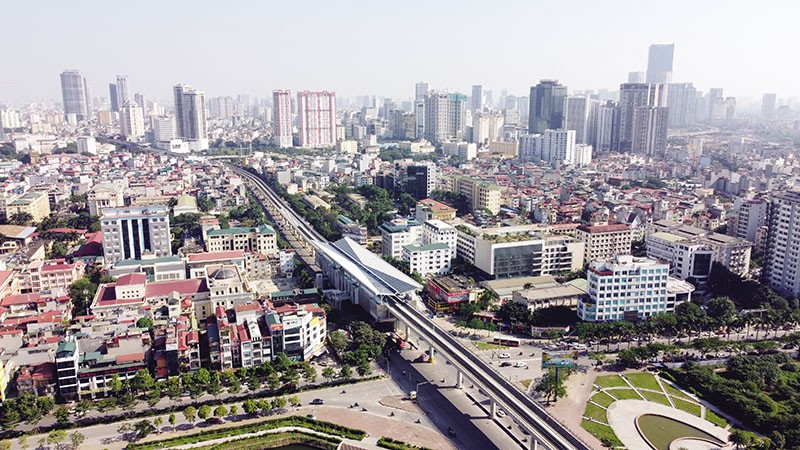 La ligne de métro numéro 3, reliant Nhổn à la gare de Hanoï, est considérée comme un projet emblématique de l’amitié et de la coopération pour le développement urbain durable entre le Vietnam et la France. Photo : baodautu.vn