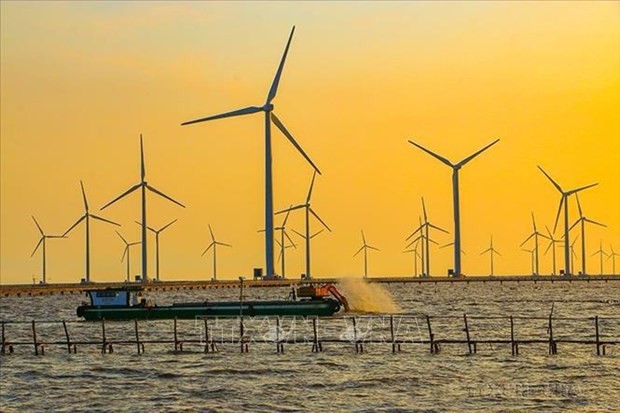 Centrale éolienne de Bac Liêu dans la commune de Vinh Trach Dông, ville de Bac Liêu (au Sud du Vietnam). Photo : VNA.