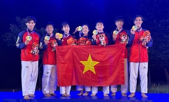 L'équipe vietnamienne de taekwondo. Photo : tuoitre.vn