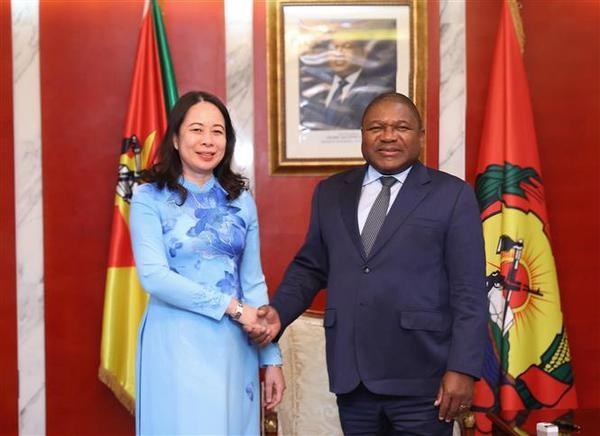La vice-présidente Vo Thi Anh Xuân et le président mozambicain Filipe Nyusi. Photo: VNA