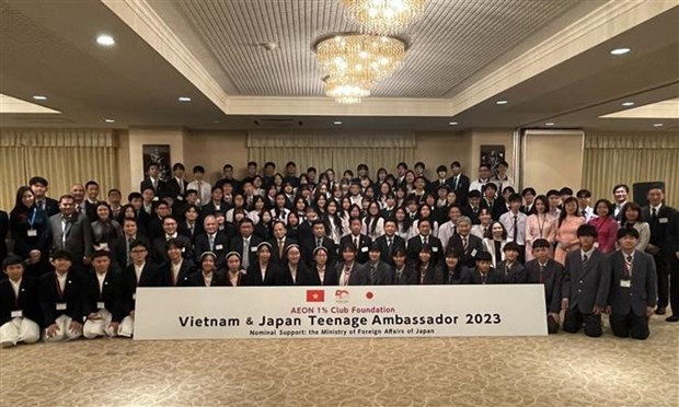 Des participants au programme d’échange des ambassadeurs adolescents Japon - Vietnam 2023. Photo : VNA.