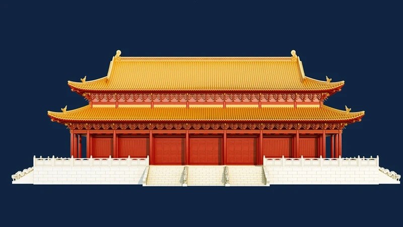 Reconstruction virtuelle du palais Kinh Thiên. 