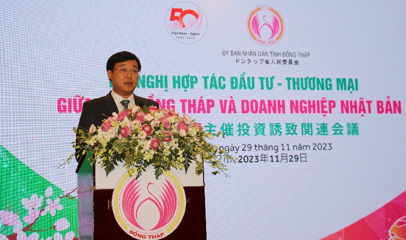 Lê Quôc Phong, secrétaire du Comité provincial du Parti de Dông Thap prend la parole. Photo : baodautu.