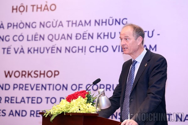 M. Patrick Haverman, représentant résident par intérim du Programme des Nations Unies pour le développement (PNUD) au Vietnam prend la parole lors de la conférence. Photo : noichinh.vh