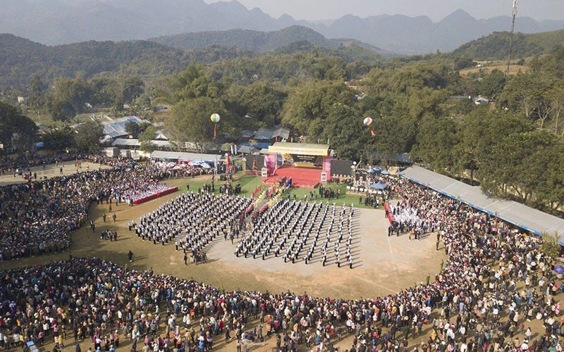 Le festival Khai Ha des Muong dans la province de Hoa Binh a été reconnue comme patrimoine culturel immatériel national. Photo : Trong Dat
