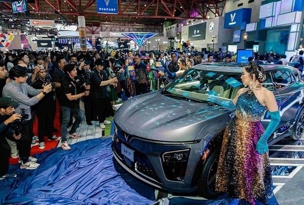 VinFast fait forte impression au Salon international de l'automobile d'Indonésie 2024. Photo: TNO 