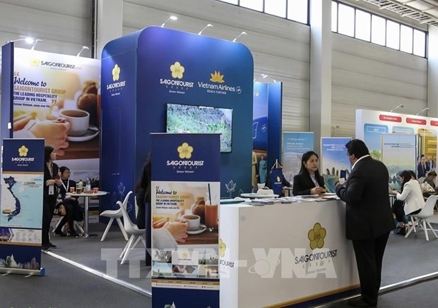 Le stand de Vietnam Airlines et de Saigontourist à l'ITB Berlin 2024. Photo : VNA.