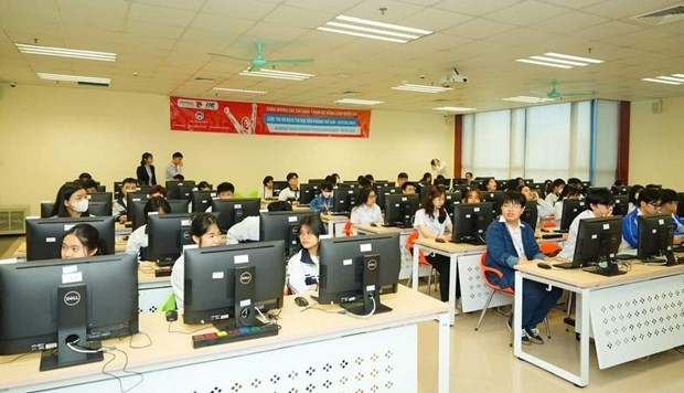 Ouverture du Championnat Mondial d'Informatique de Bureautique - Viettel 2024 à l'Université Nationale d'Économie, à Hanoï. Photo : doanthanhnien.vn