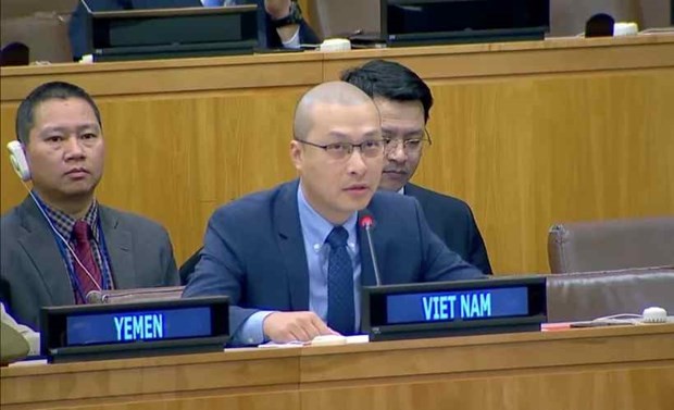 Le chargé d'affaires Nguyên Hoàng Nguyên, chef adjoint de la mission permanente du Vietnam auprès de l'ONU. Photo : VNA.