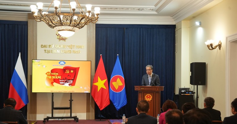 L'ambassadeur du Vietnam en Russie, Dang Minh Khoi, s'exprime à l'événement. Photo : VNA.