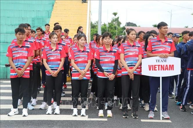 L'équipe vietnamienne à l'événement. Photo : VNA.