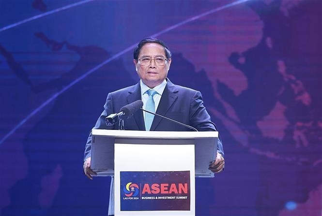 Le Premier ministre Pham Minh Chinh au Sommet des affaires et de l'investissement de l'ASEAN 2024. Photo : VNA.