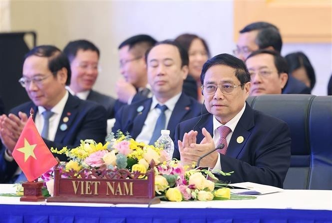 Le Premier ministre vietnamien Pham Minh Chinh lors du 11e Sommet de coopération Cambodge-Laos-Myanmar-Vietnam (CLMV), à Kunming, dans la province du Yunnan, en Chine, le 7 novembre. Photo : VNA.