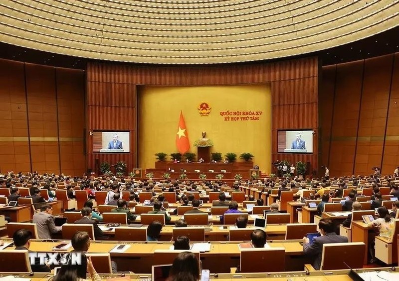 Une séance dans le cadre de la première phase de la 8e session de l'Assemblée nationale. Photo : VNA.