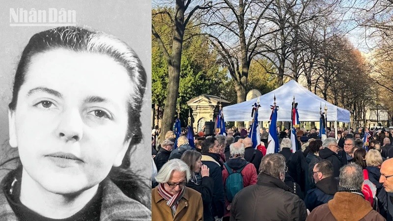 Des amis rendent hommage à Madeleine Riffaud. Photo : NDEL.